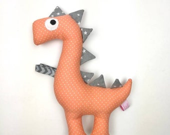 Dinosaur Rattle Theo-orange/grey