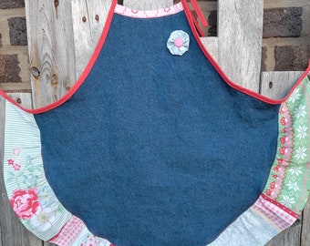 Children's cooking apron, children's apron, denim kitchen apron