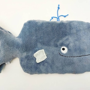 Hot water bottle Wal Walter (incl. hot water bottle) - blue-grey