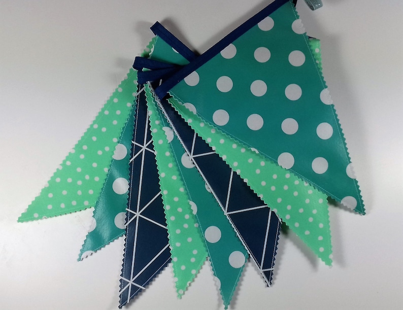 Pennant chain garland outdoor made of oilcloth image 2
