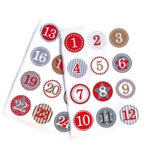 Advent calendar numbers 1 - 24, stickers, stickers