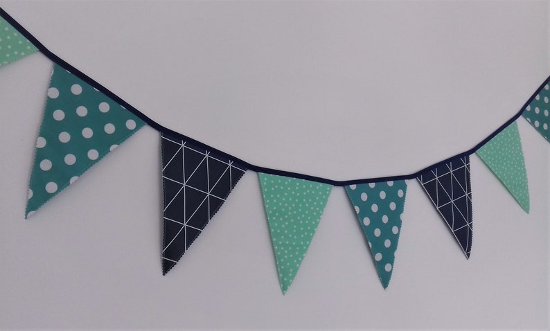 Pennant chain garland outdoor made of oilcloth image 1