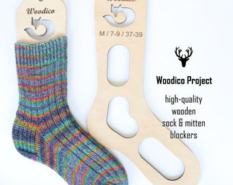 Wooden sock blockers (pair) Fox - knitting accessories, gift for knitter, wooden sock form, knitted socks