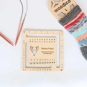 Knitmetr jauge et règle d'aiguilles à tricoter polyvalentes, jauge de l'épaisseur des aiguilles et du nombre de mailles tricotées image 3