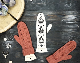 Bloqueurs de mitaines en bois (paire) Hot&Cold - idée cadeau tricot, outil de tricot, séchoir à mitaines, mitaines tricotées, séchoir à gants, gants tricotés