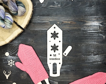 Bloqueurs de mitaines en bois (paire) Nordic Iceflakes - outil de tricot, sèche-mitaines, mitaines tricotées, sèche-gants, gants tricotés