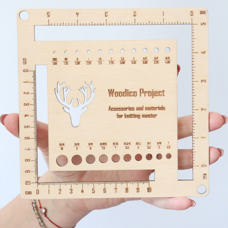 Knitmetr jauge et règle d'aiguilles à tricoter polyvalentes, jauge de l'épaisseur des aiguilles et du nombre de mailles tricotées image 2