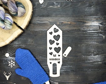 Bloqueurs de mitaines en bois (paire) Nordic Hearts - outil de tricot, séchoir à mitaines, mitaines tricotées, séchoir à gants, gants tricotés