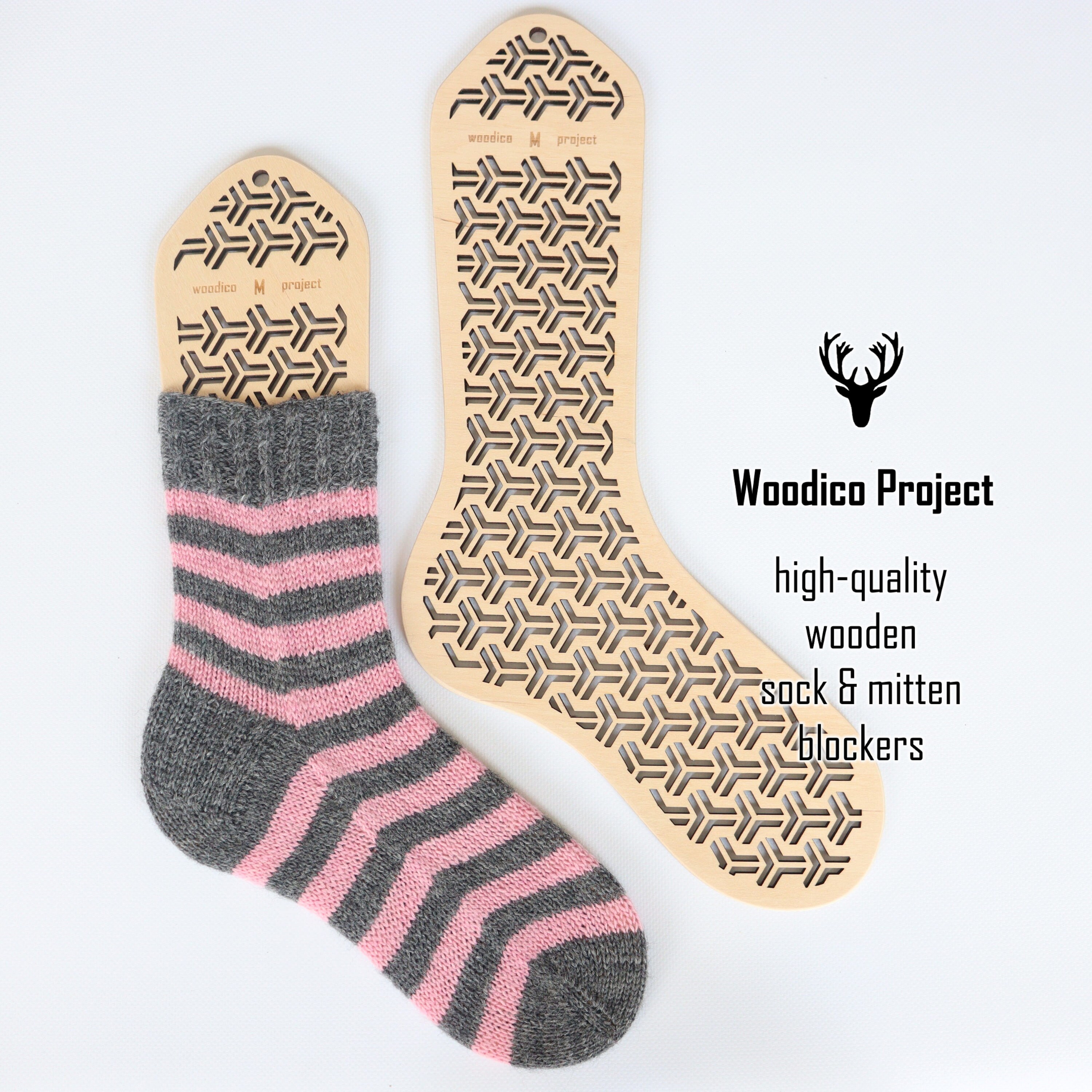 Wooden Sock Blockers (Pair) Hearts - Knitting Accessories, Gift for Knitter, Wooden Sock Form, Knitted Socks