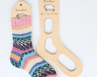 Wooden Sock Blockers 2 pcs Sheep, a tool for displaying, shaping and drying knitted socks, knitting accessory, gift for knitter