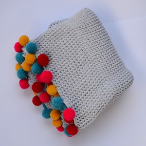 Cobertor Xadrez Pompons Estilo Moda Quarto