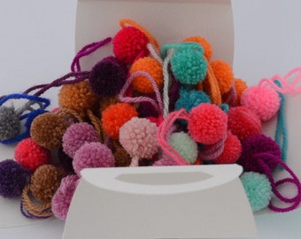 Pompons 2 cm, Set à 50 Stück.