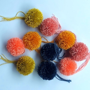 Può includere: Assortimento di pompon colorati in varie tonalità di giallo, arancione, rosa e nero. I pompon sono realizzati in un materiale morbido e soffice e sono perfetti per aggiungere un tocco di fantasia a qualsiasi progetto artigianale.