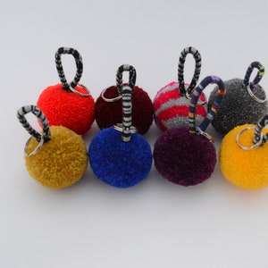 Pendant for handbag, pompom keys, 6 pcs in a set, size of the ball 2,4 cala, mix kolor. zdjęcie 2