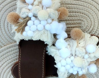 Shoes, Boots, Pompons, Sandal, Sandals, Boho, Gladiator, Women's sandals, Pom pon, Pompo, Greek sandals, Hippie Sandals, Worsted, Pompones