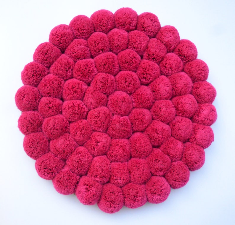 Pompom Rug Kids, Rug,pompon Rug, Decor, Room, Kids, Bedroom Rug, Baby
