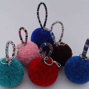 Pendant for handbag, pompom keys, 6 pcs in a set, size of the ball 2,4 cala, mix kolor. zdjęcie 1