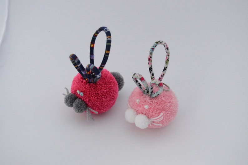 Pendant for handbag, pompom keys, 6 pcs in a set, size of the ball 2,4 cala, mix kolor. zdjęcie 3