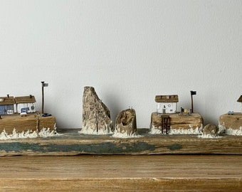 Driftwood gift, driftwood decoration, driftwood house, maritime decoration, maritime decoration, driftwood art