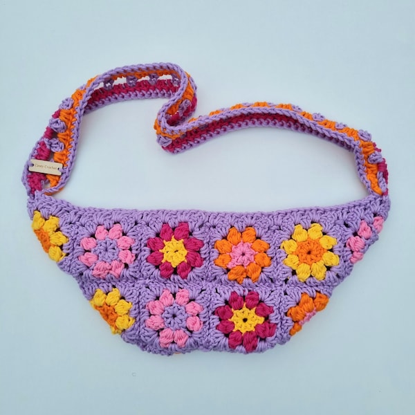 Crochet Pattern - The Lola Flower Crossbody Bum Bag Fanny Pack