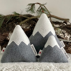 Mountain decoration set small with name personalized dad gift friend men mountain pillow mountain family wedding Father's Day Mother's Day alpine decoration