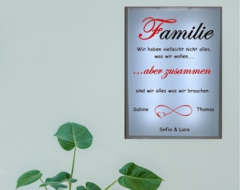 LED Leuchtbox - Lightbox - Familie - Beleuchteter Bilderrahmen - Zusammenhalt - Liebe #7