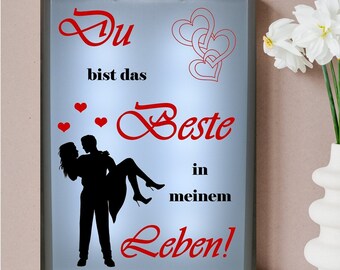 LED Leuchtbox - Lightbox - Valentinstag - Beleuchteter Bilderrahmen - Liebe - #1