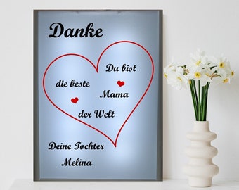 LED light box - Lightbox - Thank you mom - Illuminated box - Mother's Day #6