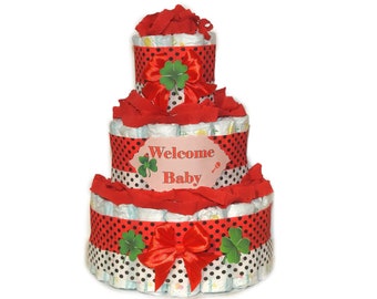 diaper cake | Birth gift | Diaper gift for girls | Ladybug