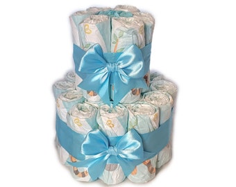 The classic diaper cake | Gift for the birth | Diaper gift for boys