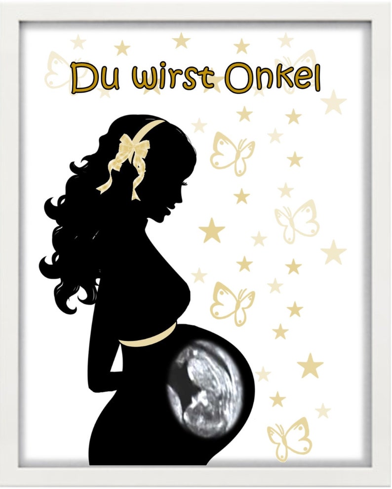 Bilderrahmen personalisiert Baby Du wirst Onkel Bild 1