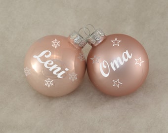 Christmas ball with desired name - rose - Christmas decorations