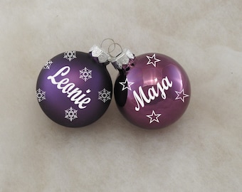 Christmas ball with desired name - purple - Christmas decorations