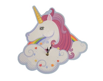 Wandklok Kinderen Fotoklok Unicorn Klok Unicorn Kinderkamer