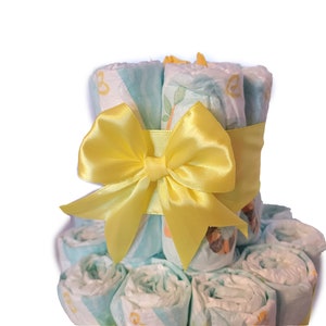 Le gâteau à couches classique Cadeau pour la naissance Cadeau de couche pour garçon ou fille jaune image 2