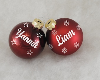 Christmas ball with desired name - dark red - Christmas decorations