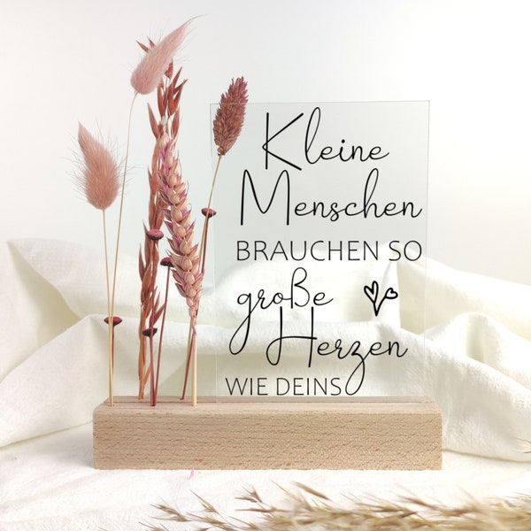 Geschenk Hebamme, Tagesmutter, Erzieherin / personalisierbar / Dankeschön Geschenk / Abschiedsgeschenk / Acrylglas-Schild inkl. Holzhalter