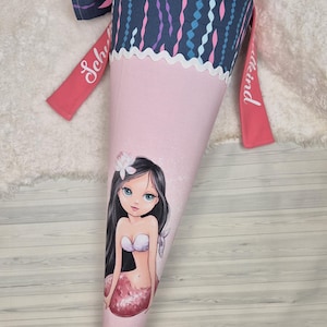 School cone mermaid matching the Step by Step Mermaid Bella, printed with desired name