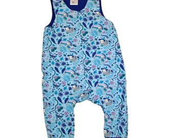 Strampler Romper Jumpsuit Kinder Faultier Gr. 44-92 Jersey Tiere