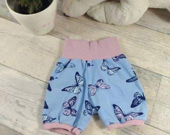 Shorts, gr 56, short pants butterfly, short pump pants for children, short pump pants for babies, short pants blue, pants butterfly