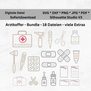 Archivo de plotter Kit de médico Paquete de juguetes SVG DXF PNG – Set médico Juego de médico para niños