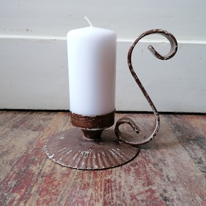 Candlestick iron white shabby chic