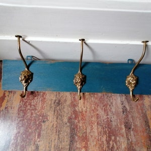 Vintage Wardrobe Shabby Chic Hook Rail Brocade Lion Head
