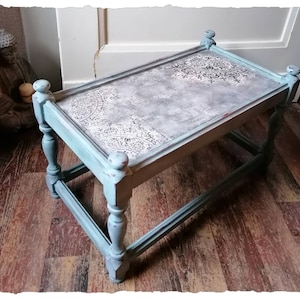 Vintage Stool Side Table Shabby