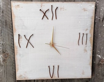 Reloj de pared XL hecho a mano reloj upcycling reloj de madera pieza única