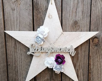 Favorite person gift wooden star picture