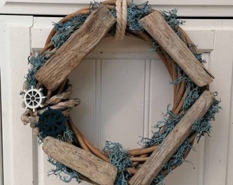 maritime wreath driftwood, door wreath