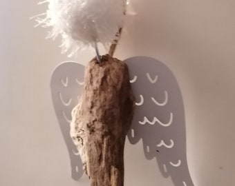 Angels made of driftwood to hang