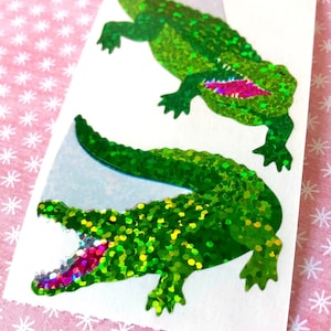 Prism Crocodile Vintage Stickers -80s Hambly River Alligators, Semi Aquatic Reptiles, Wetlands, Lakes Amphibian