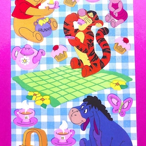 Sandylion Winnie the Pooh Maxi Sticker Sheets -YOUR CHIOCE- Vintage Picnicking Pooh Bear | Rainy Day Pooh | Bedtime Pooh Stickers